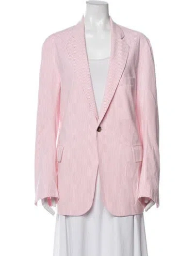 Pre-owned Denimist Striped Blazer In Pink