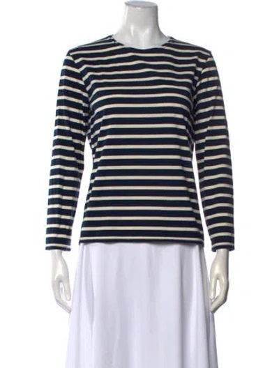 Pre-owned Denimist Striped Crew Neck Top In Blue