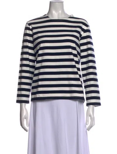 Pre-owned Denimist Striped Crew Neck Top In Blue