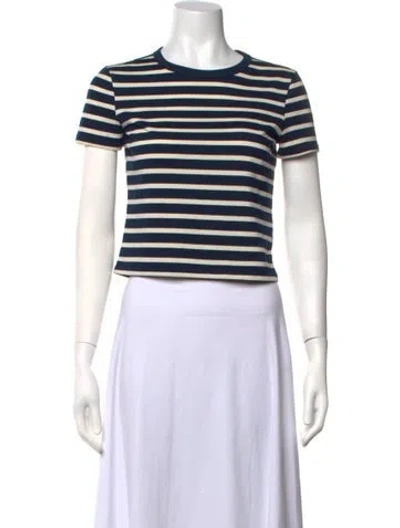 Pre-owned Denimist Striped Crew Neck T-shirt In Blue