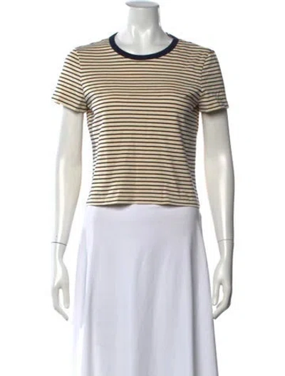 Pre-owned Denimist Striped Crew Neck T-shirt In Blue/white