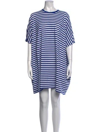 Pre-owned Denimist Striped Mini Dress In Blue/white