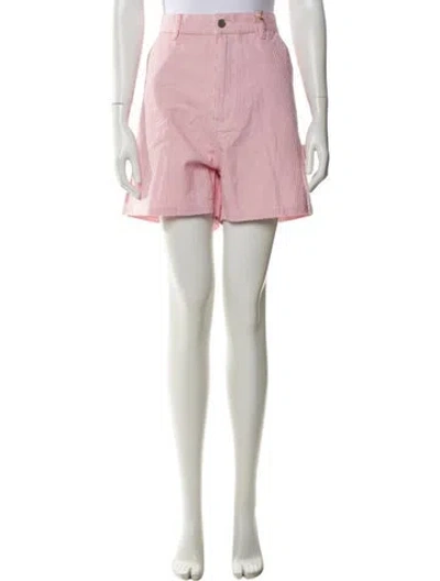Pre-owned Denimist Striped Mini Shorts In Pink