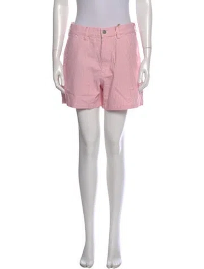 Pre-owned Denimist Striped Mini Shorts W/ Tags In Pink