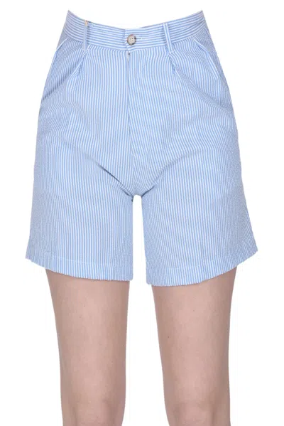 Denimist Striped Shorts In Light Blue