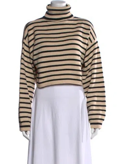 Pre-owned Denimist Striped Turtleneck Sweater In Neutrals