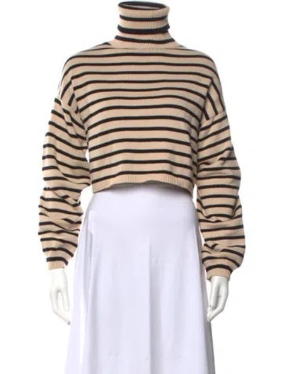 Pre-owned Denimist Striped Turtleneck Sweater In Neutrals