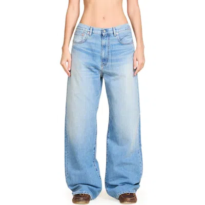 Denimist Teri Low Rise Wide Leg Jeans In Blue