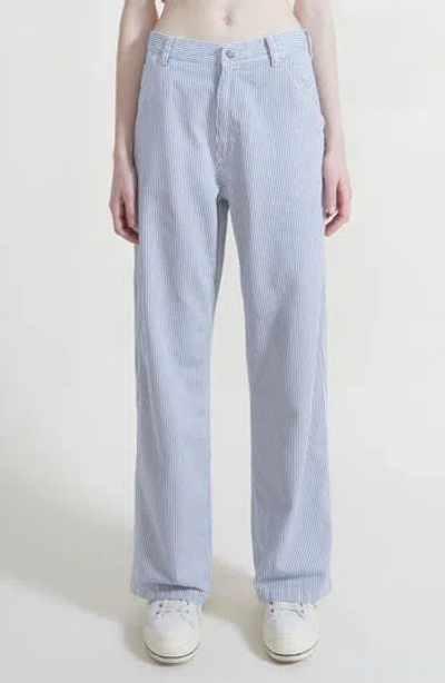 Denimist Teri Stripe Wide Leg Carpenter Pants In Blue