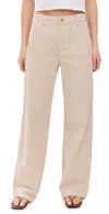 Denimist Teri Wide Leg Carpenter Pants Brown Railroad Stripe In Brown Railroad Stripe