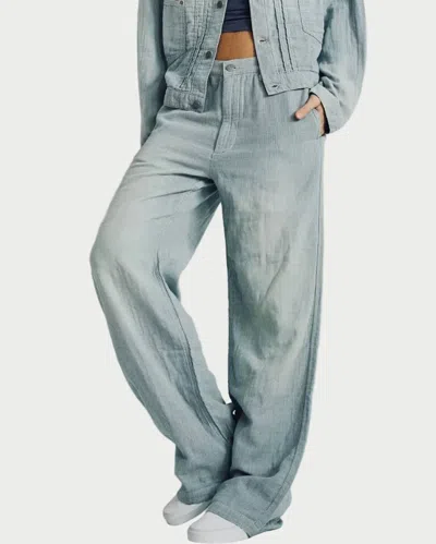 Denimist Teri Wide Leg Chino In Indigo Stripe In Multi