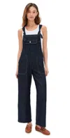 Denimist Tie Strap Relaxed Overalls Drapey Rinse Indigo In Drapey Rinse Indigo
