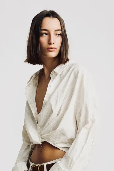 Denimist Twisted Front Shirt In White