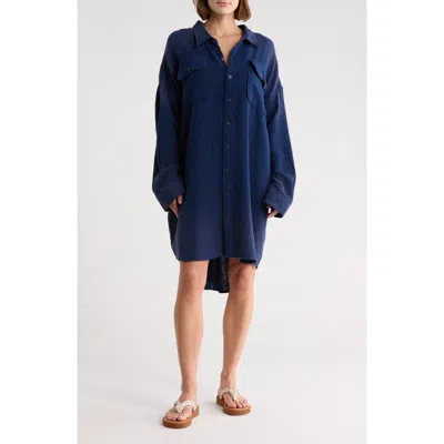 Denimist Utility Shirtdress In Blue