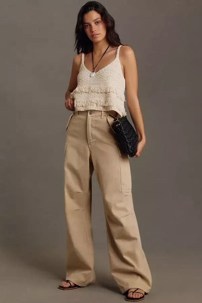 Denimist Wide-leg Cargo Pants In Beige