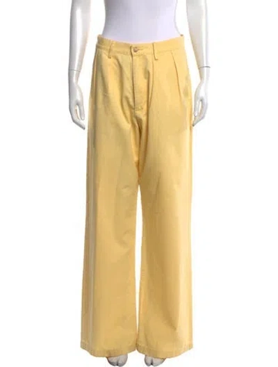 Pre-owned Denimist Wide Leg Pants In Yellow