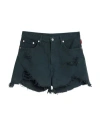 Denimist Woman Denim Shorts Dark Green Size 30 Cotton