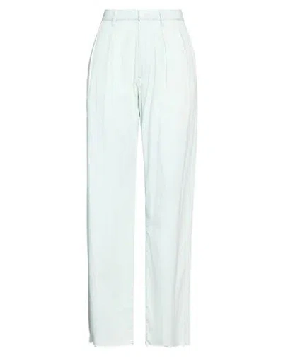 Denimist Woman Pants Light Green Size 25 Cotton In Blue