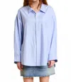 Denimist Women's Button Front Top In Blue In Blue