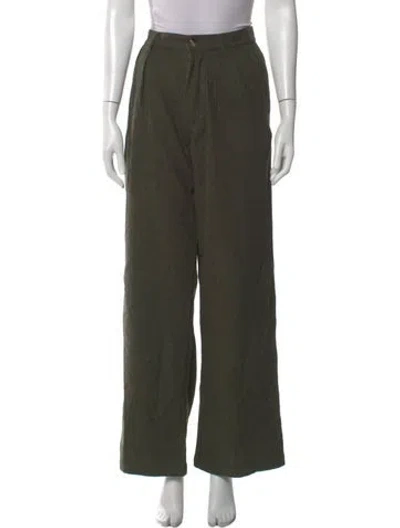 Pre-owned Denimist Wool Wide Leg Pants In Green