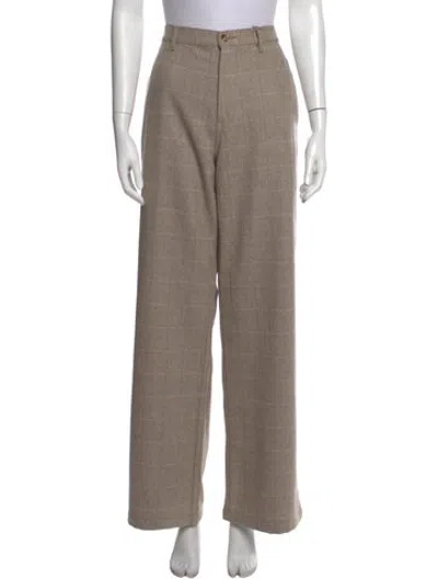 Pre-owned Denimist Wool Wide Leg Pants W/ Tags In Neutrals