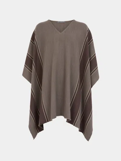 Denis Colomb Cashmere Asymmetric Poncho One Size In Gray