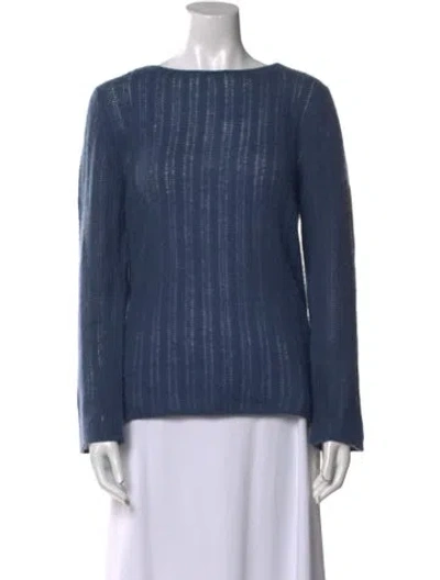 Pre-owned Denis Colomb Cashmere Bateau Neckline Sweater In Blue