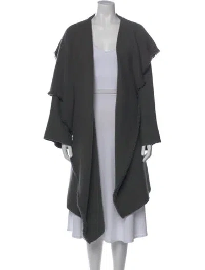 Pre-owned Denis Colomb Cashmere Open Front Sweater In Gray