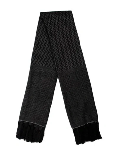 Pre-owned Denis Colomb Cashmere Striped Scarf In Gray