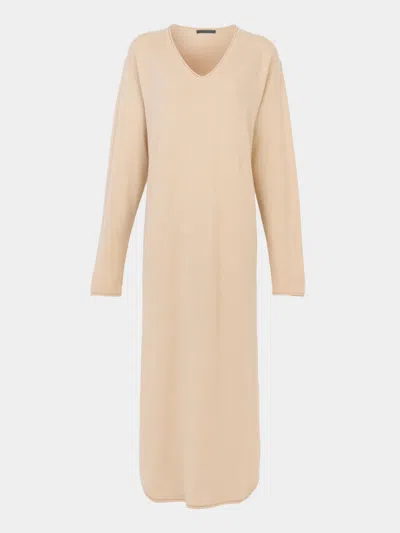 Denis Colomb Cashmere V-neck Dress Size: L In White