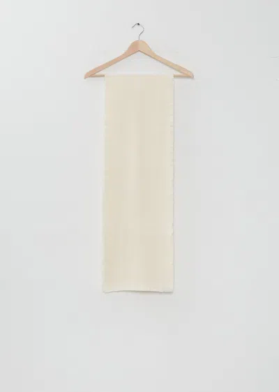 Denis Colomb Four Sided Fringe 4-ply Cashmere Scarf In White