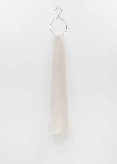 Denis Colomb Four Sided Fringe Cashmere Scarf In White