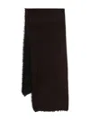 Denis Colomb Frayed Brim Cashmere Scarf In Brown