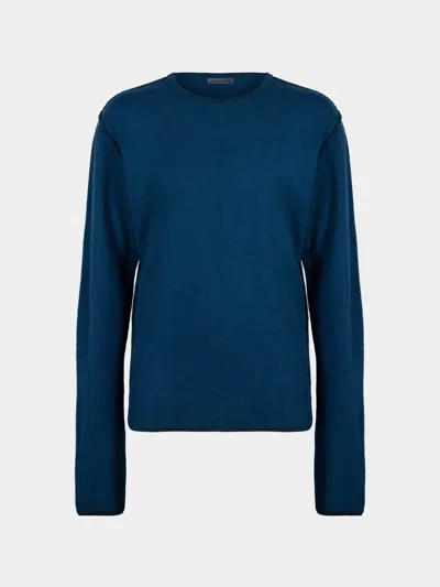 Denis Colomb Fuzzy Brushed Cashmere Crew-neck Sweater Size: L