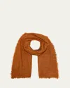 Denis Colomb Fuzzy Feture Two-tone Cashmere Scarf In Shitake Tibet Orange