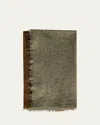 Denis Colomb Fuzzy Feture Two-tone Cashmere Scarf In Silver Mink Camel