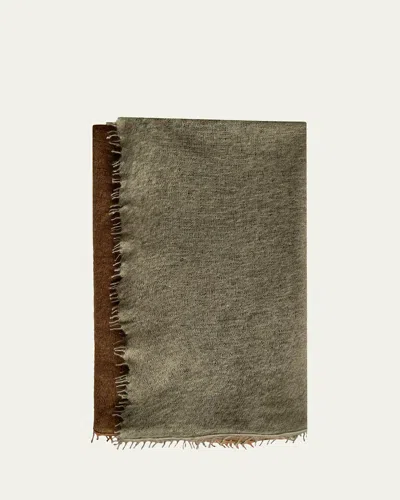 Denis Colomb Fuzzy Feture Two-tone Cashmere Scarf In Brown