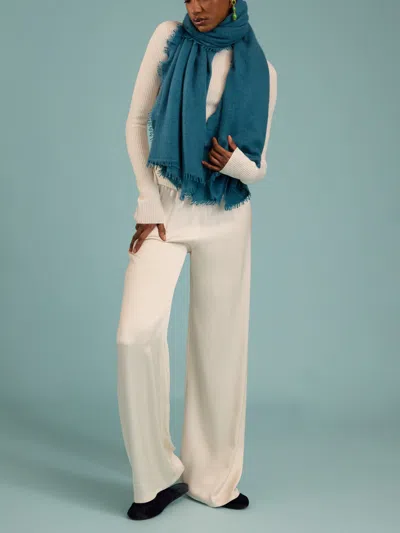 Denis Colomb Fuzzy Feutre Cashmere Shawl (78.5in/2m) In Blue