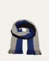 Denis Colomb Hausa Tie-dye Cashmere Stole In Cobalt Blue/elephant Skin/black