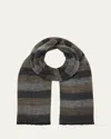 Denis Colomb Hokkaido Color-block Shawl In Black Cappucino Aluminum Grey