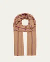 Denis Colomb Kita Plaid Cashmere Shawl In Crimson Red Plum Purple Bronze Brown Charcoal