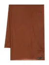 Denis Colomb Logo-patch Cashmere Scarf In Brown