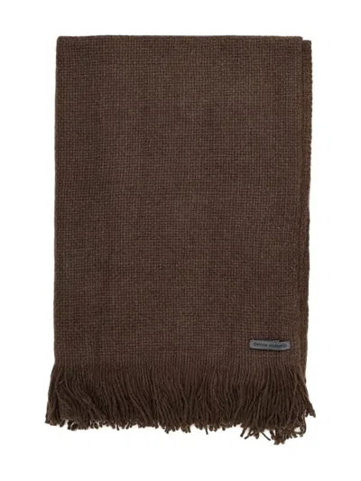 Denis Colomb Nubby Fringe Stole In Brown