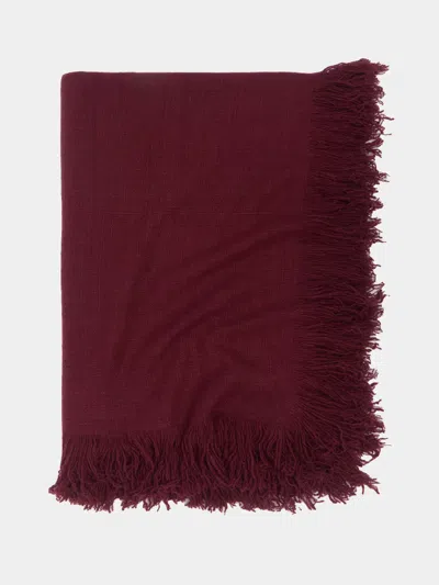 Denis Colomb Perou Nomad Cashmere Blanket (79in/2m) In Burgundy