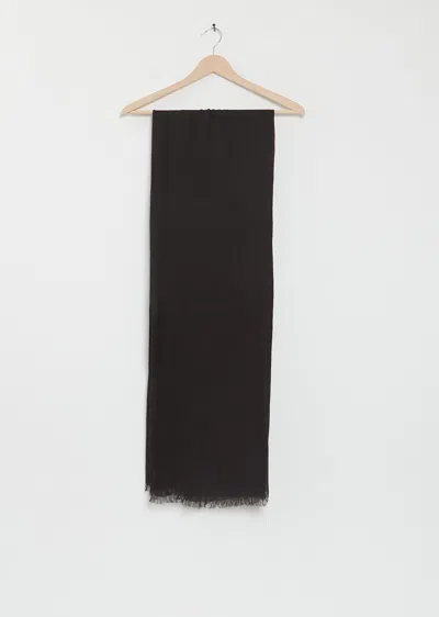 Denis Colomb Samba Solid Linen Shawl In Black