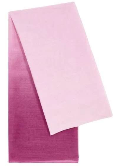 Denis Colomb Silky Cloud Ombré Cashmere-blend Scarf In Pink And White