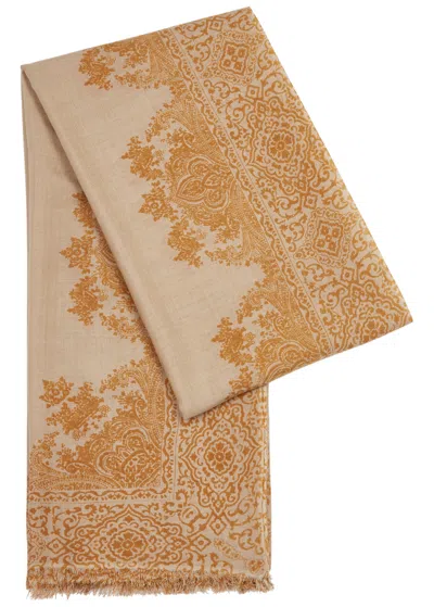 Denis Colomb Summer Shalimar Cashmere And Silk-blend Scarf In Neutral