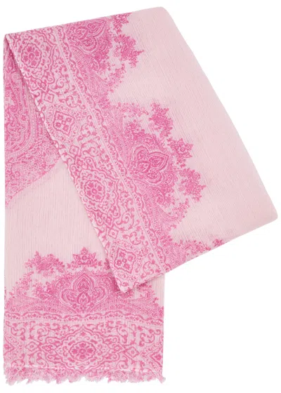 Denis Colomb Summer Shalimar Paisley Cashmere-blend Scarf In Pink