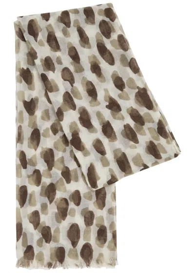 Denis Colomb Venezia Jacquard Cashmere Scarf In Brown