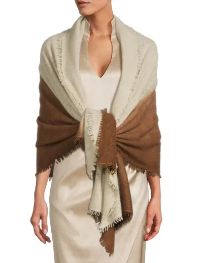 Denis Colomb Women's Fuzzy Feutre Two-tone Shawl